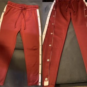 Love, Fire Burgundy Snap Side Track Pants